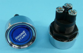 ENGINE START/STOP LED BLUE 12V/50A 22mm