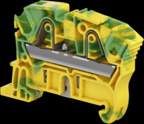 Protective conductor terminal, spring-clamp connection, 0.5-10 mm², 2 pole, 8 kV, yellow/green, 1SNK708150R0000