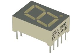 Wyświetlacz; LED; SA52-11GWA; pojedynczy; zielony; anoda; 7-segmentowy; 13,2mm; 12,4mm; 17,5mm; Kolor tła: szary; 1,9÷10,5mcd; 5