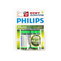 Akum. R6 2450mAH Ni-MH+adap.R14 PHILIPS (konwerter)