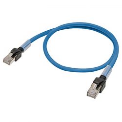 XS6W-6LSZH8SS200CM-B, Ethernet patch cable, F/UTP, Cat.6A, LSZH (Blue), 2 m, OMRON