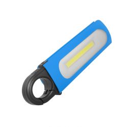 Latarka 3W COB LED + 3 LED błękitna