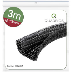 Quadrios 23CA231 Braided Hose Black Polyester 13-14mm 3m Protects Cables