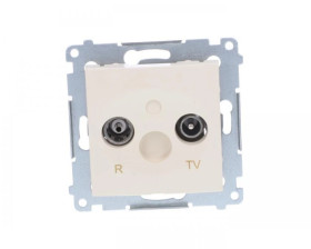 Simon 54 Gniazdo antenowe RD/TV przelotowe kremowe DAP10.01/41