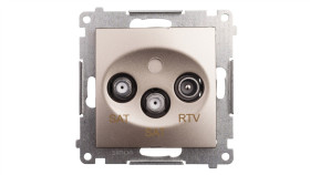 Simon 54 Gniazdo Antenowe Sat/Sat/Rtv Końcowe Złoty Mat Dask2.01/44