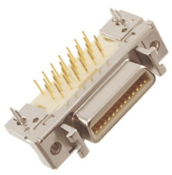 Złącze D-Sub 26-pinowe Żeński Kąt Proste Przewlekany raster 1.27mm Złoto na niklu