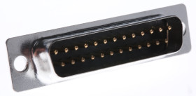 Złącze D-Sub 25-pinowe Męski Proste Montaż na kablu raster 2.77mm Złoto na niklu