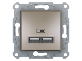 ASFORA Gniazdo ładowarki USB podwójne 2,1A brąz EPH2700269 SCHNEIDER ELECTRIC