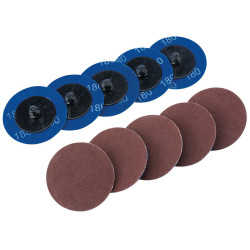 Draper 75612 Ten 50mm 180 Grit Aluminium Oxide Sanding Discs