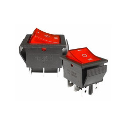 Przełącznik klawisz IRS-203-1C 3-poz duży podświetlany 230V czerwony / PRK0046 / 09143