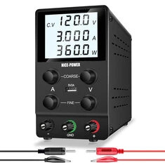 NICE-POWER 3010D Regulowane zasilacz DC 30V 5A do 120V 3A Wysoka precyzja Czterocyfrowy wyświetlacz LCD USB Ładowanie Inteligent