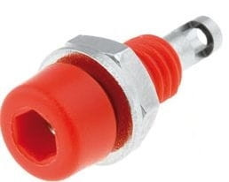 PJ224M5 gniazdo bananowe montowane na panel 2mm; 10A; 60V; czerwony