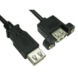 Kabel USB Złącze A USB A Złącze B USB A dł. 0.1m Przewód przedłużający USB USB 2.0 kolor: Czarny