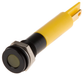 Lampka kontrolna do montażu panelowego 220V ac, Żółta 8mm LED RS PRO