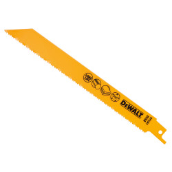 DEWALT DT2387-QZ Bi Metal Sabre Blade for Plastic &amp; Pipes 203mm Pack of 5