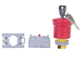 Przycisk bezbieczeństwa czerwony z kluczykiem SP22-BSN-01.