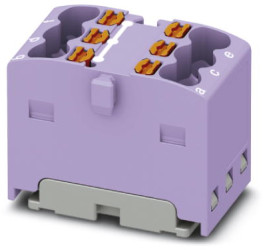 Distribution block, push-in connection, 0.14-2.5 mm², 6 pole, 17.5 A, 6 kV, purple, 3002896