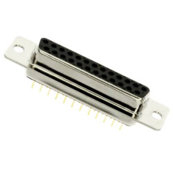 Złącze D-Sub 25-pinowe Żeński Kątowe Montaż na panelu