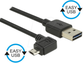 83854 Cable EASY-USB 2.0-A male&gt;Micro USB 2.0 m. angled l/r 3m