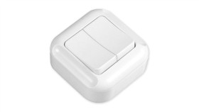 Turkus Łącznik Podwójny Natynkowy Biały Wnt-2Tb