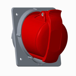 Złącze przemysłowe - zasilające 32A Gniazdo 250 V 2P+E Amphenol Industrial Niebieski Montaż na panelu IP44