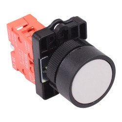 Techna PtecPNWhite White Flush Push Button Switch 10A 1NC