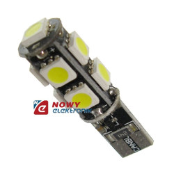 Dioda LED T10CANBUS 9SMD5050 W biała CANBUS 12V W5W żarówka