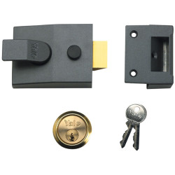Yale Locks 88 Standard Nightlatch 60mm Backset DMG Finish Satin Chrome Cyl Box