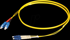 O0360FT.1 Duplex Jumper LC-SC, OS2, yellow, 1 m