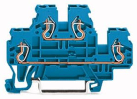 Feed-through/feed-through terminal block, spring-clamp connection, 0.08-2.5 mm², 2 pole, 24 A, 6 kV, blue, 870-504