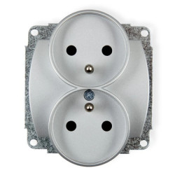 TREND Gniazdo podwójne z/u srebrny 5GPR-2zp