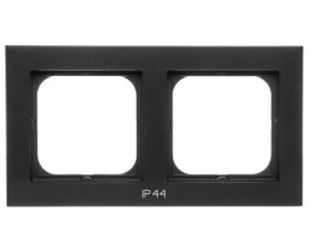 SONATA Ramka podwójna do łączników IP44 czarny metalik RH-2R/33