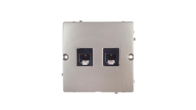Simon Basic Gniazdo Telefoniczne Podwójne 2Xrj11 Satyna Metalizowana Bmtf2.02/29