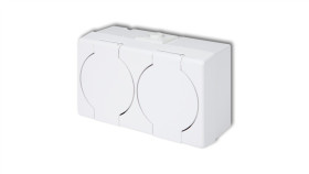 Senior Gniazdo Podwójne Z/U (Klapka Biała) Biały Ghs-2N