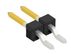 Pin header, 2 pole, pitch 2.54 mm, straight, black, 10080451