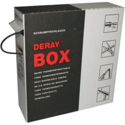 Heatshrink tubing, 2:1, (25.4/12.7 mm), PE, crosslinked, black, DERAY-HANDYBOX 1" SCHWARZ, package with 3 meters
