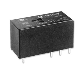 Przekaźnik mocy 24V dc DPDT Hongfa Europe GMBH 400mW, montaż PCB 1440Ω Styk płytki drukowanej