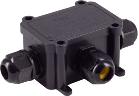 ABS enclosure with cable gland, (L x W x H) 122 x 83 x 40.5 mm, black, IP68, BS08-01051
