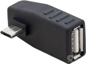 PRZEJŚCIE GNIAZDO USB A - WTYK MICRO USB KĄTOWY (ZLUSB GNA/WTMIC-KAT)