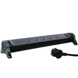 Przedłużacz PREMIUM obrotowy HELMO 6x2P+Z, 1,5m czarny/grafit ogranicznik przepięć 049427