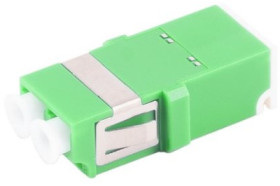 Fiber optic connector, LC socket to LC socket, OS1/OS2, singlemode, ceramic, green, BS07-60031