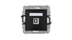 Mini Gniazdo Pojedyncze Usb-Ab 2.0 Czarny Mat 12Mgusb-3