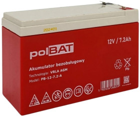 Akumulator VRLA AGM 12V 7.2Ah (żywotność 3-5lat) PB-12-7.2-A