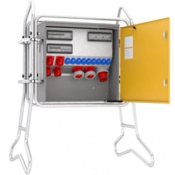 Rozdzielnica budowlana elBOX-XLR W125-022209 w ramie wtyk CEE 125A-5P gn:9xGK 230V 16A 2x16A 2x32A 2x63A 4xRCCB