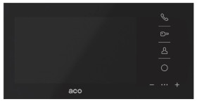 Wideomonitor głośnomówiący 7” kolorowy wyświetlacz szklany, płaski, czarny front do systemu PRO