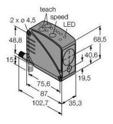 Turck Czujnik dyfuzyjny PNP, Zamykający LT3PIQ
