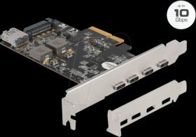 90059 PCIe x4 > 4x external USB 3.1 C, 1x internal USB 3.1 A