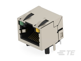 Złącze Ethernet Żeński Złącze RJ45 Przewlekany Cat5 TE Connectivity, 90° 8-żyłowe