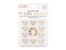 Chibitronics Circuit Stickers LED MegaPack (30 stickers) - Red, Yellow, Blue, Pink, Orange, Green and White