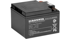 Akumulator Agm Europower Serii Eps 12V 28Ah (Żywotność 8-12 Lat)